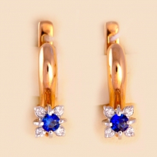 Серьги с сапфирами и бриллиантами